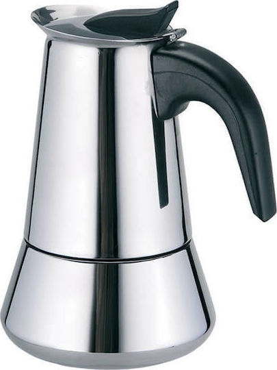 Maestro Stovetop Espresso Pot for 4Cups Inox Silver