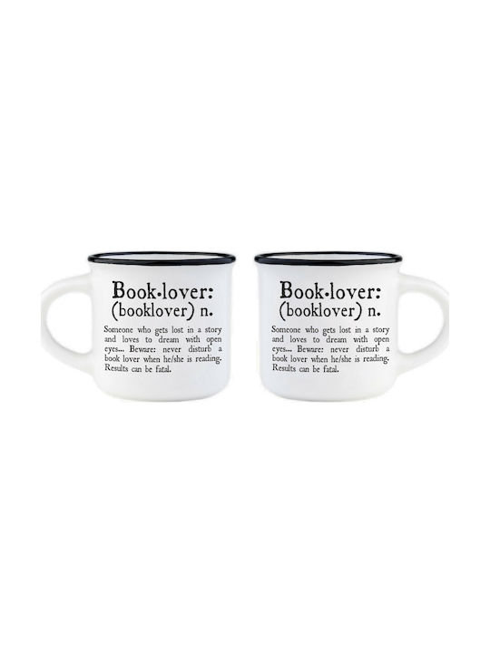 Legami Milano Book Lover Tasse Keramik Weiß 50ml 2Stück