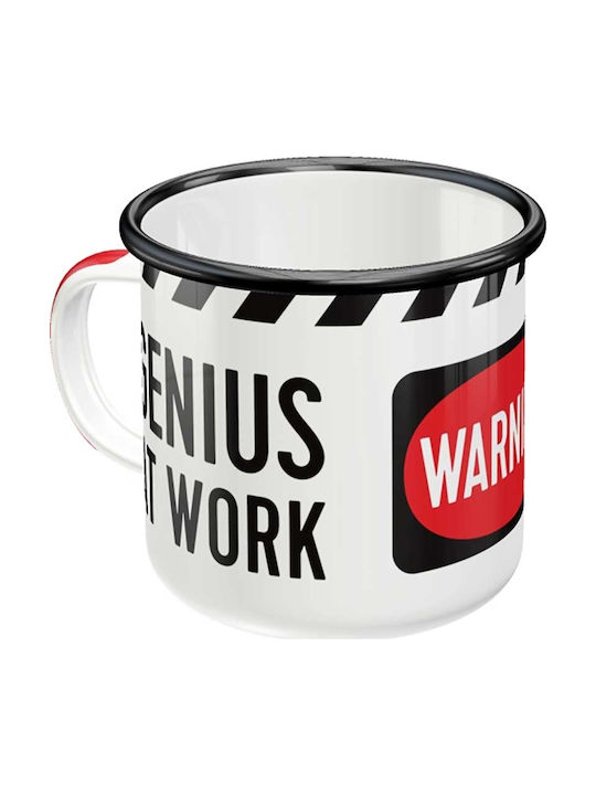 Nostalgic Art Genius Work Tasse Emaille Weiß 250ml 1Stück