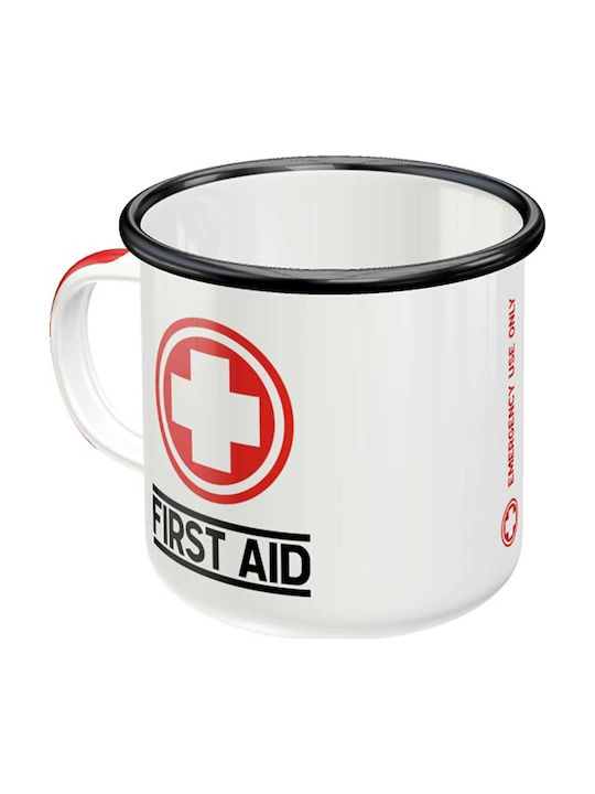 Nostalgic Art First Aid - Classic Schimbare de Căldură Cană Metalic Albă 1buc