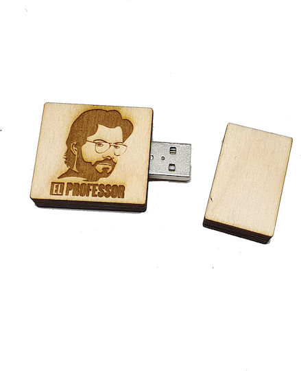 Woodseason Woodseason La Casa De Papel El Profesor 16GB USB 2.0 USB-Stick Braun
