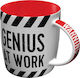 Nostalgic Art Achtung Genius at Work Tasse Keramik Schwarz 330ml 43030 1Stück