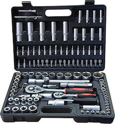 Kraftmax KF-108 Ratschen- und Steckschlüssel-Set 1/2" & 1/4" 108 Stück