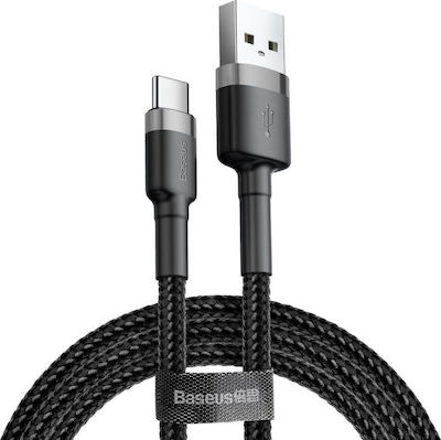 Baseus Cafule Braided USB 2.0 Cable USB-C male - USB-A male Μαύρο 2m (CATKLF-CG1)