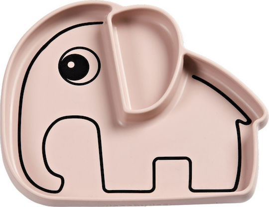 Done by Deer Baby Food Plate Stick & Stay Elphee made of Silicone Pink 1799231