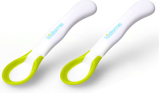Kidsme Baby Set with Spoons with Temperature Indicator made of Plastic for 6+ months Green 2pcs