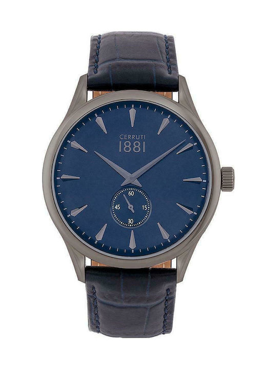 Cerruti Clusone Uhr Batterie mit Blau Lederarmband