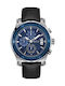 Guess Battery Watch with Leather Strap Black