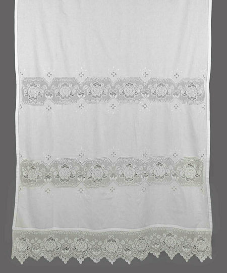 Silk Fashion Κουρτίνα Παραθύρου με Τούνελ 674 White 40x80εκ.