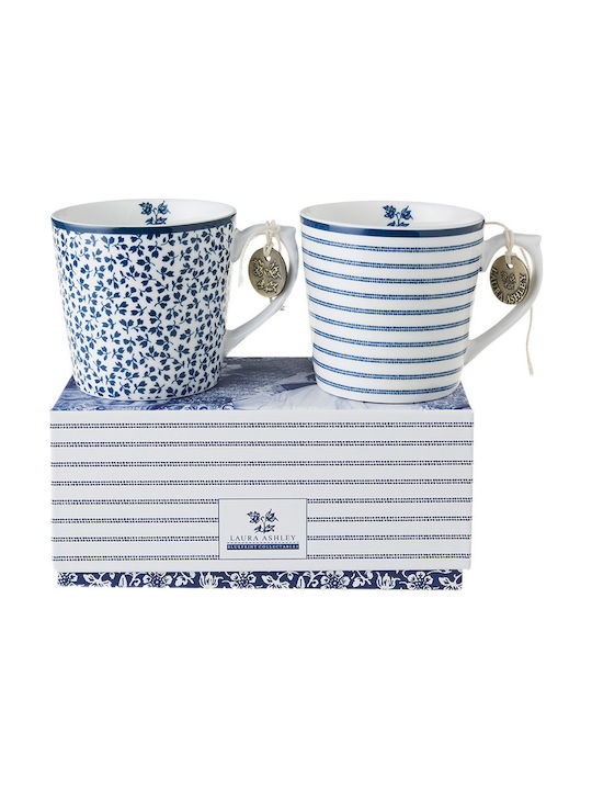 Laura Ashley Blueprint Porcelain Cup Floris & Candy Stripe 220ml 2pcs