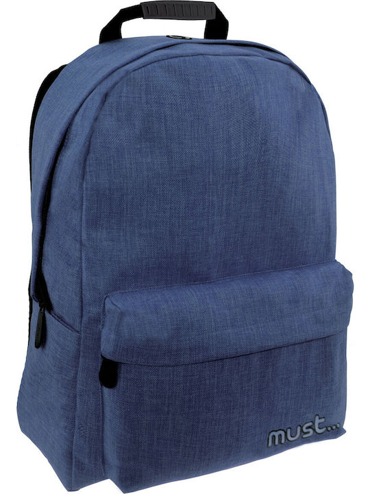 Must Monochrome Jean Blue School Bag Backpack Junior High-High School in Blue color