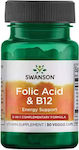 Swanson Folic Acid & B12 Vitamin for Nervous System Health 30 caps