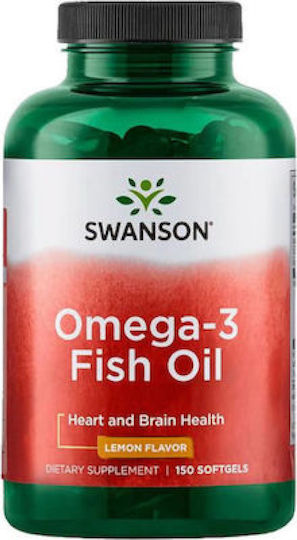 Swanson Omega 3 Fish Oil Fish Oil 1000mg 150 softgels Lemon