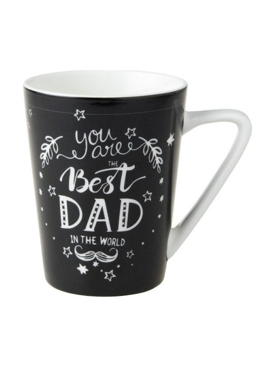 Dutch Rose Best Dad Tasse aus Porzellan Schwarz 310ml 1Stück