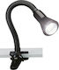 Trio Lighting Flexo Office Lamp with Flexible Arm for Socket E14 and Clip in Black Color