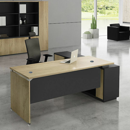 Birou Profesional Colțar Project Din Lemn Bej 160x140x75 cm EO945 L