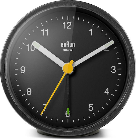 Braun BC12 Silent Tabletop Clock with Indicators with Alarm Clock Black BC12