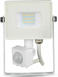 V-TAC Waterproof LED Floodlight 10W Cold White 6400K with Motion Sensor IP65