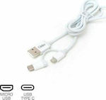 Osio Regulär USB zu Typ-C / Micro-USB Kabel Weiß 1m (OTU-495W)