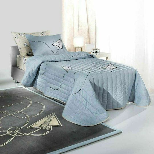 Saint Clair Kids Duvet Single Fly Suede Light Blue 160x220cm