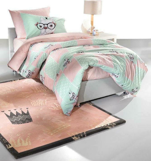 Saint Clair Комплект чаршафи Единично Памучни Rosie Mint 160x250см 2бр