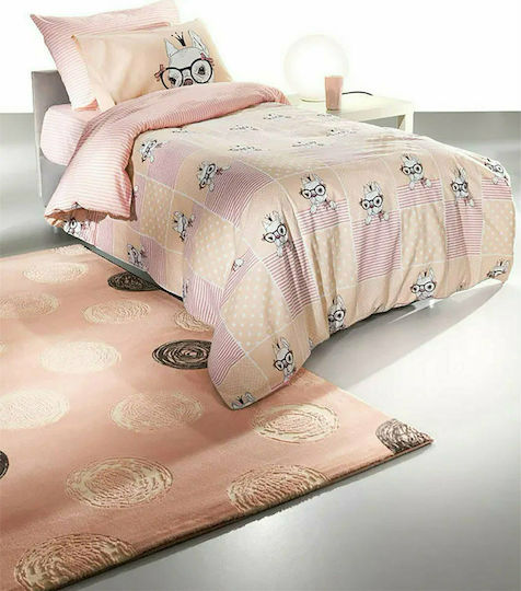 Saint Clair Комплект чаршафи Единично Памучни Rosie Розов 160x250см 2бр