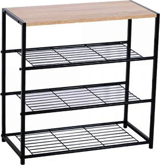 Liberta Ξύλινη Schuhorganisatoren mit 4 Regalen Schwarz 63x30x63cm 10-0014
