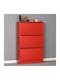 Suport pentru pantofi Step 18 cu 3 Rafturi Roșie L73xW26xH119cm