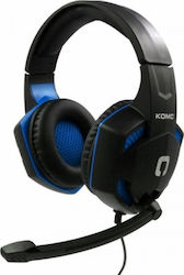 Komc G302 Over Ear Gaming Headset με σύνδεση 2x3.5mm Black/Blue