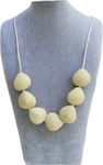 HaliaRose Petals in Vanilla Cream Teething Necklace made of Silicone for 36 m+ 1pcs