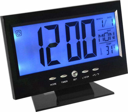 DS-8082 Schwarze Digital Tischuhr LCD mit Wecker