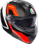 AGV Sportmodular Multi Sharp Flip-Up Helmet with Pinlock and Sun Visor ECE 22.05 1350gr Carbon/Red/White 211201A2IY007-2XS