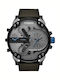 Diesel Mr Daddy II Ανδρικό Ρολόι 57mm Χρονογράφος Μπαταρίας με Μαύρο Υφασμάτινο Λουράκι
