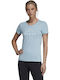 Adidas Emblem Damen Sportlich T-shirt Blau