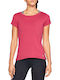 Under Armour HeatGear Damen Sport T-Shirt Schnell trocknend Rosa