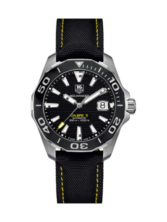 TAG Heuer Aquaracer Ρολόι Αυτόματο με Υφασμάτινο Λουράκι σε Μαύρο χρώμα