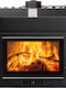 Metlor Bull 32 Ενεργειακό Τζάκι Ξύλου Καλοριφέρ 32.2kW Ίσιο με Ανοιγόμενη Πόρτα Κλειστού Δοχείου