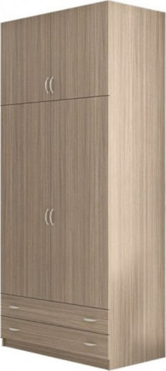 Икономична Гардероб за Дрехи с Двойна Врата и Склад Лате 102x60x233см