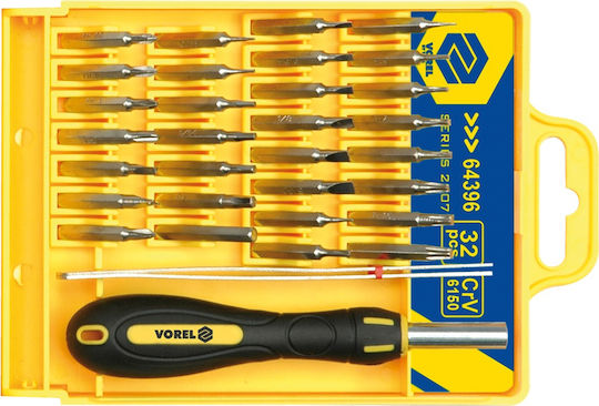 Vorel Screwdriver with 32 Interchangeable Tips