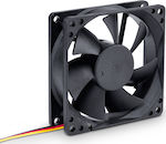 AW-8B-BK Case Fan 80mm με Σύνδεση 3-Pin