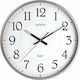 Silent Wall Clock Metallic White Ø35cm