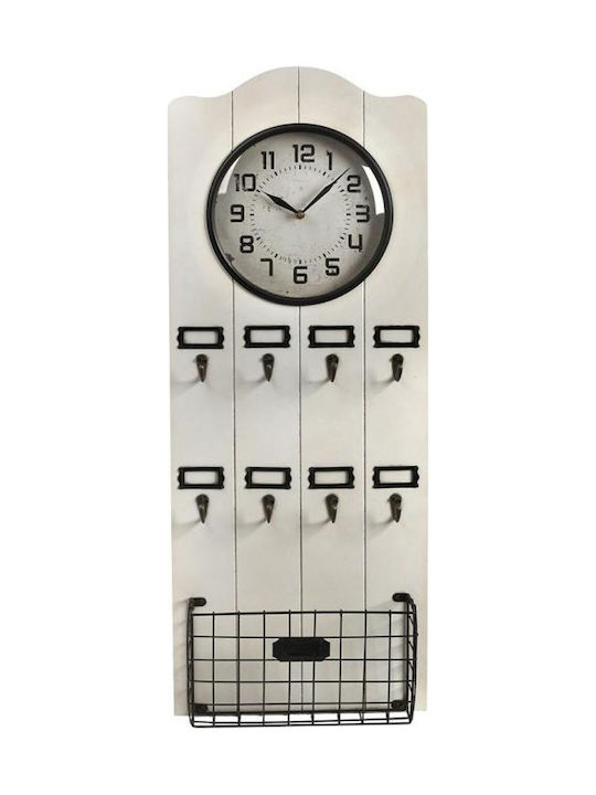 Espiel Ρολόι Τοίχου Ξύλινο Αντικέ 35.5x91.5cm