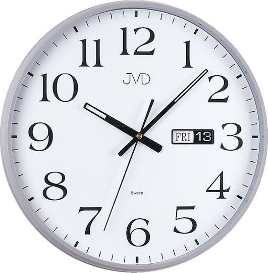 Jvd Wall Clock Plastic Silver Ø35cm