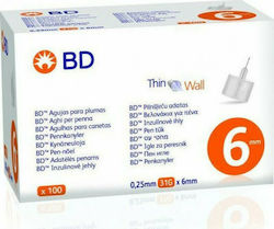 BD Thin Wall Insulin Needles 31G x 6mm 100pcs