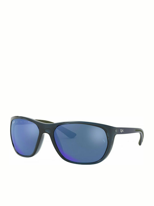 Ray Ban Men's Sunglasses with Blue Frame and Bl...