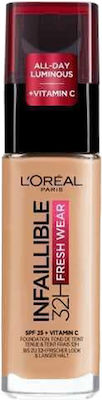 L'Oreal Paris Infaillible 32H Fresh Wear Liquid Make Up 250 Radiant Sand 30ml