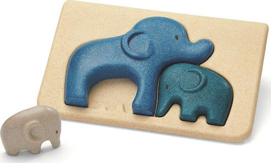 Wooden Kids Peg Puzzle Elephant 3pcs Plan Toys