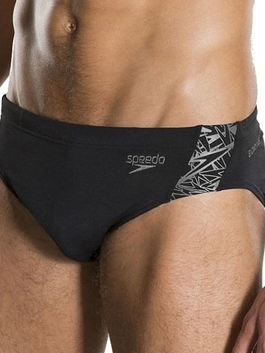 Speedo Brief Boom Splice Ανδρικό Μαγιό Slip Μαύρο