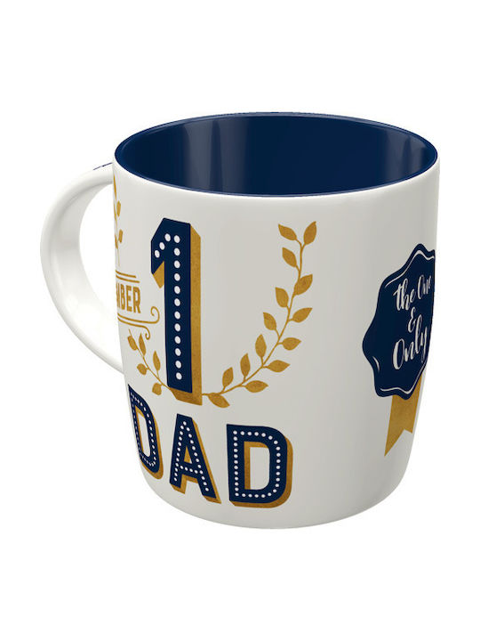 Nostalgic Art Number 1 Dad Tasse Keramik Weiß 330ml 1Stück