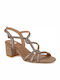 Exe Grace 693 Damen Sandalen mit Chunky mittlerem Absatz in Gold Farbe